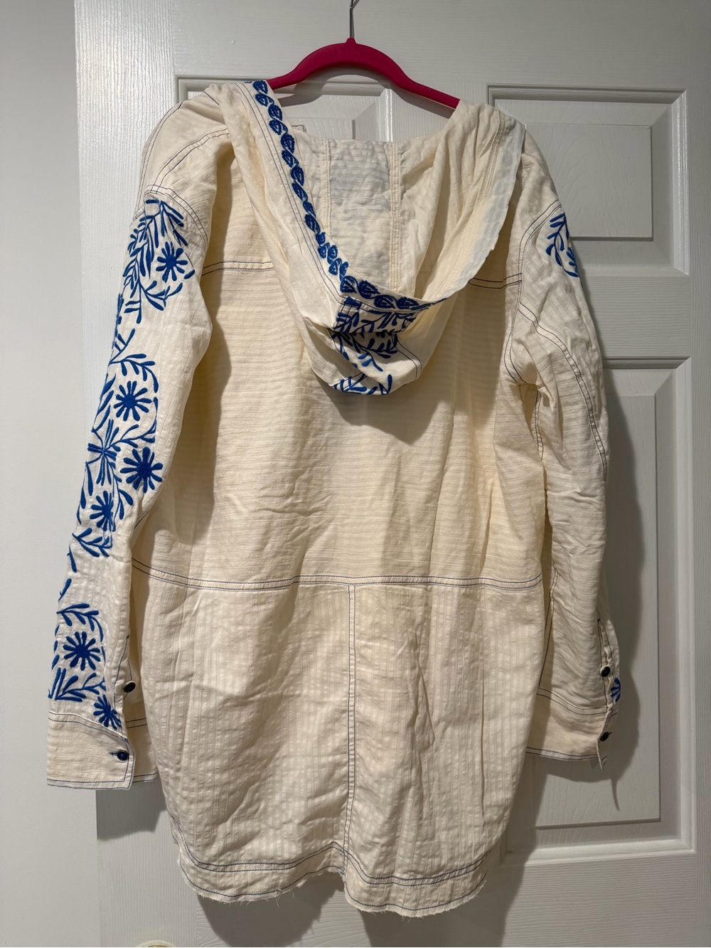 We The Free Cream Tunic with Blue Floral Embroidery - Picture 3 of 4
